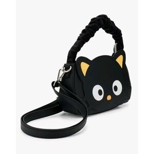 NWT Loungefly Sanrio Chococat Fuzzy Handle Convertible Black Crossbody Bag